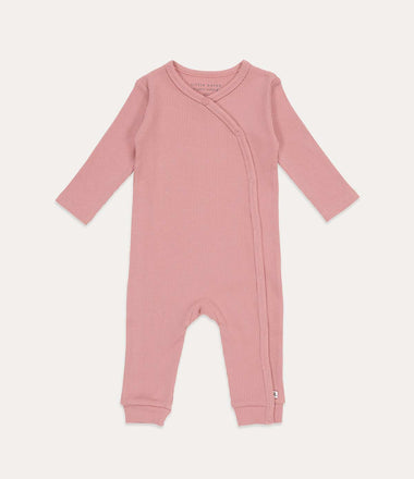 One Piece Wrap Suit Rib - Vintage Pink