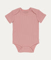 Bodysuit Short Sleeves Rib - Vintage Pink