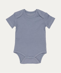 Thumbnail for Bodysuit Short Sleeves Rib - Blue