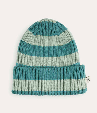 Organic Cotton Beanie - Jade Stripe
