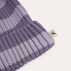 Organic Cotton Beanie - Lavender Stripe