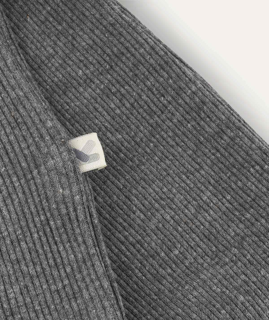 Organic Ribbed Legging - Mid Grey Marl