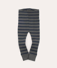 Thumbnail for Organic Ribbed Legging - Navy/Grey Stripe