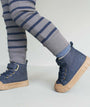 Organic Ribbed Legging - Navy/Grey Stripe