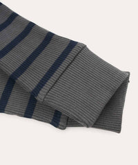 Thumbnail for Organic Rib Set - Navy/Grey stripe