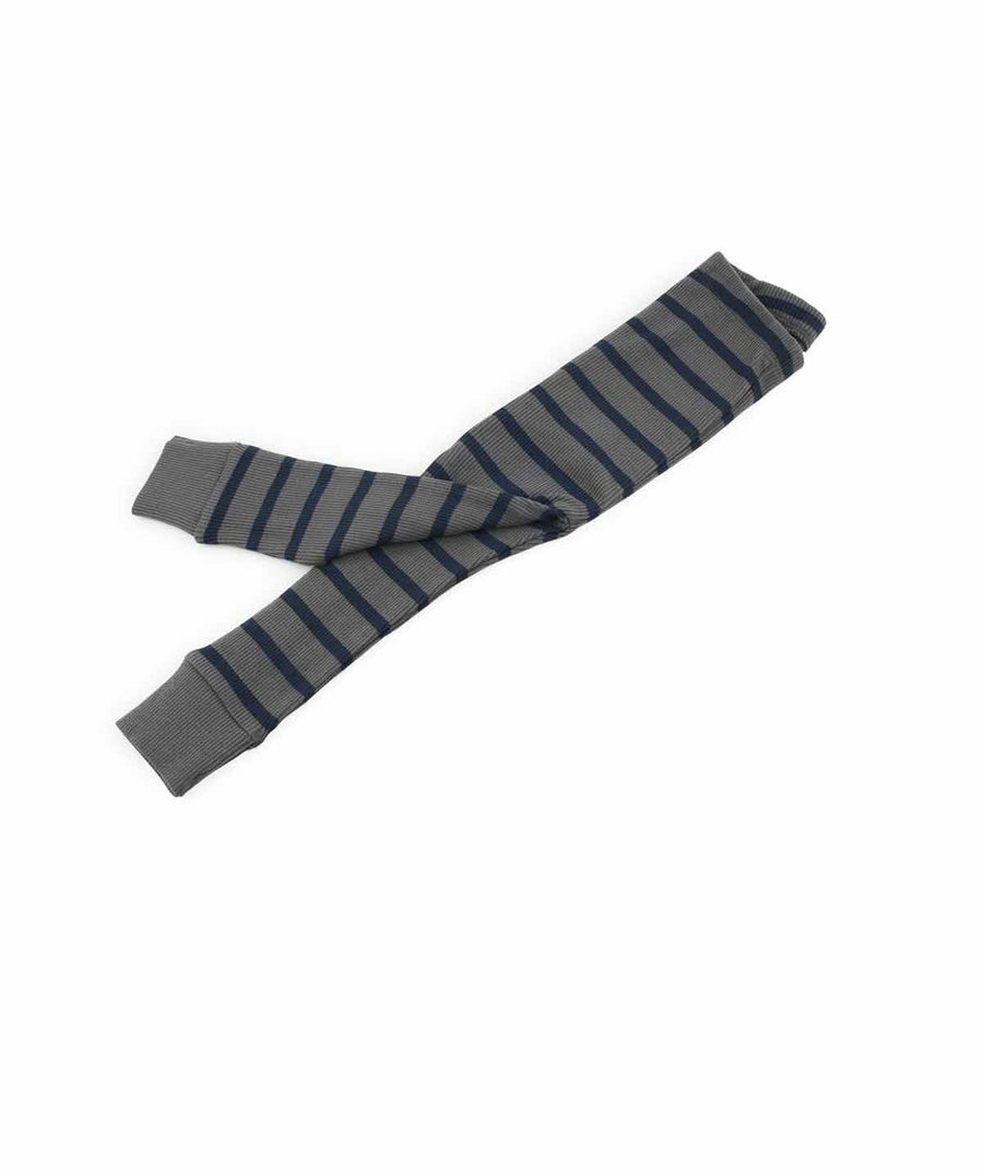 Organic Ribbed Legging - Navy/Grey Stripe