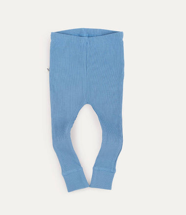 Organic Ribbed Legging - Sea Blue