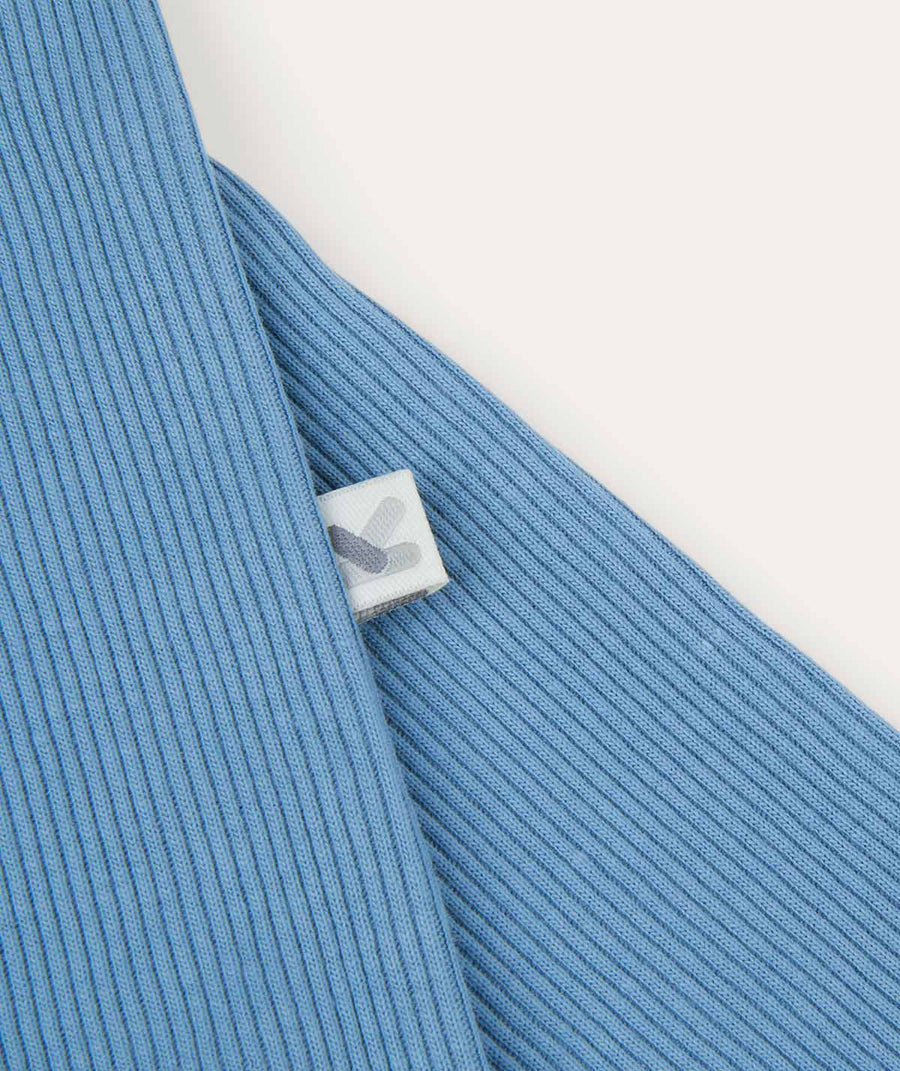 Organic Ribbed Legging - Sea Blue