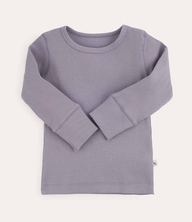 Organic Ribbed Tee - Lilac Mist