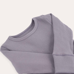 Organic Ribbed Tee - Lilac Mist