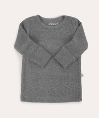 Thumbnail for Organic Ribbed Tee - Mid Grey Marl