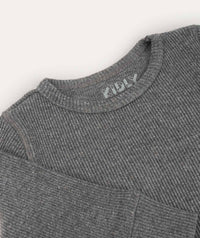 Thumbnail for Organic Ribbed Tee - Mid Grey Marl