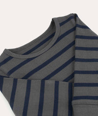 Thumbnail for Organic Rib Set - Navy/Grey stripe