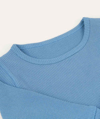 Thumbnail for Organic Ribbed Tee - Sea Blue