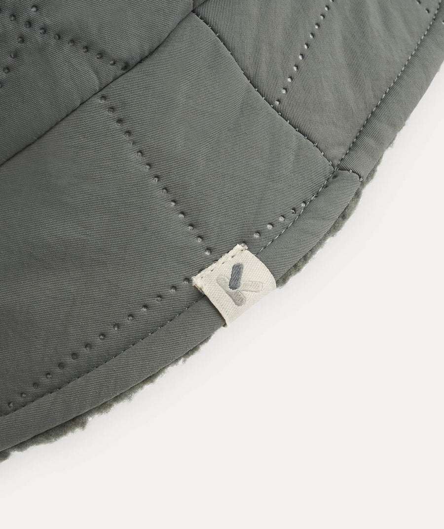 Reversible Quilted Hat - Pewter Green