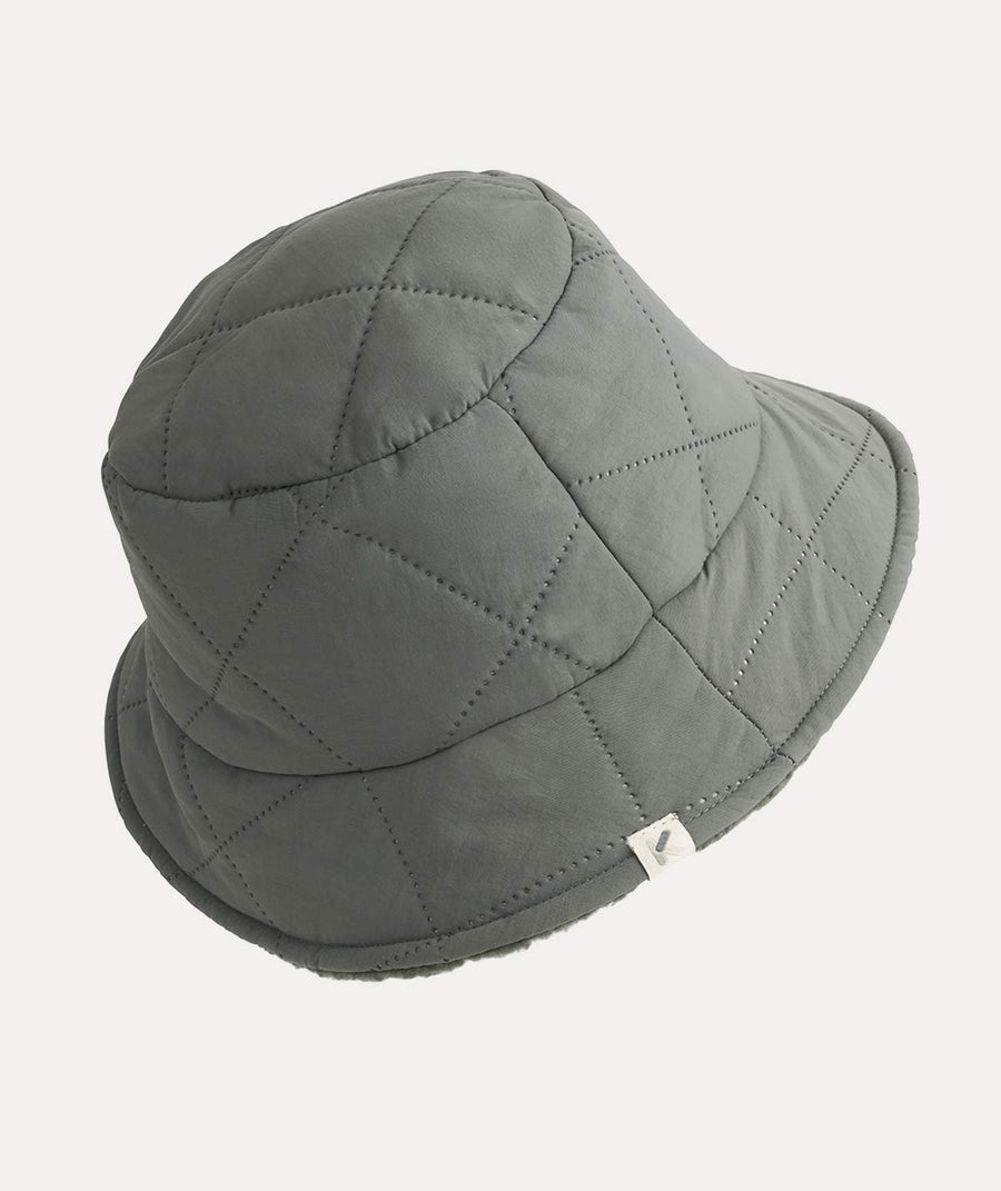 Reversible Quilted Hat - Pewter Green