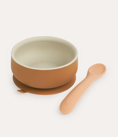 Suction Bowl & Spoon Set - Apricot Mix